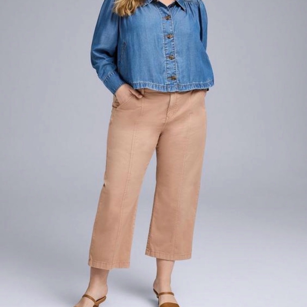 Torrid Blue Button-Down Blouse NWT - image 5